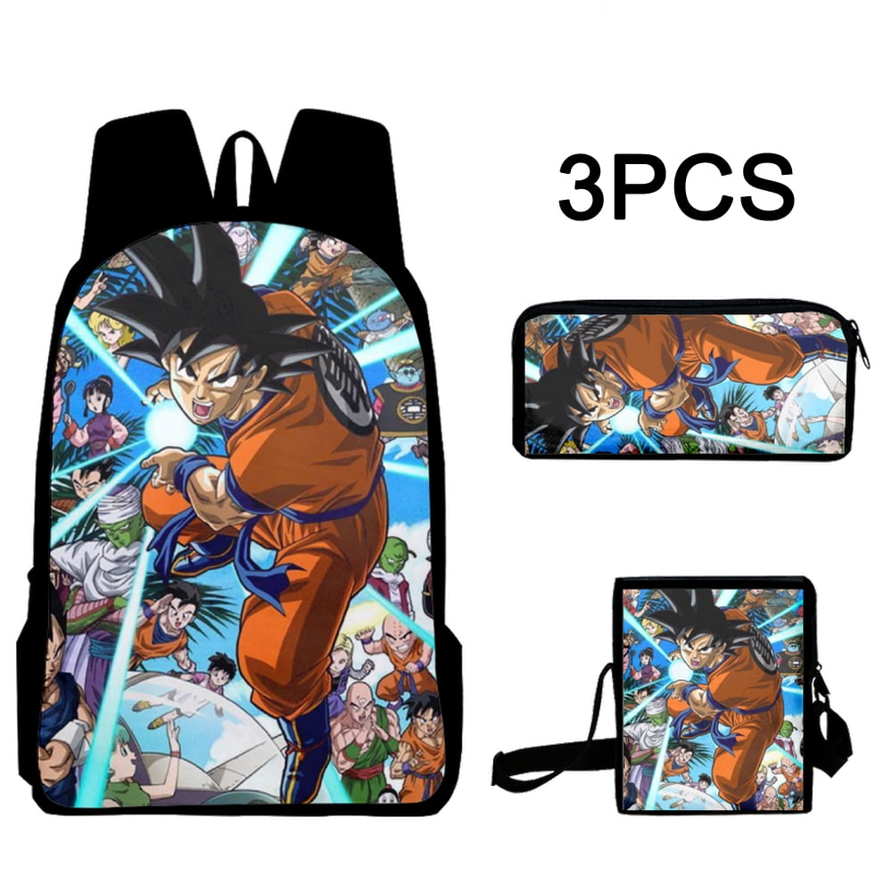 Anime Dragon Ball Z Goku Backpacks+Shoulder Bag+Pencil Bag For