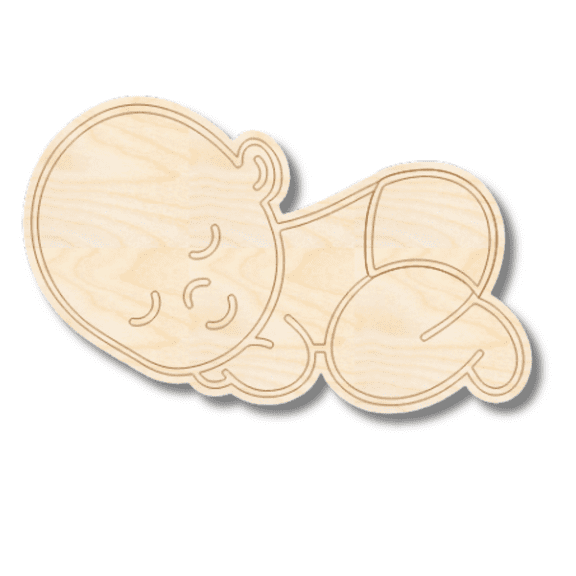 Unfinished Wood Etched Baby Shape 30" / 1/4"