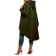 thumbnail image 4 of NominalSnug Hoodies for Women Zip up Long Sleeve Hooded Sweatshirts Irregular Hem Casual Fall Jackets with Pockets, 4 of 8