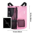 thumbnail image 5 of Drawstring Mesh Swim Backpack with Wet Pocket Lightweight Sports Equipment Bag for Swimming Gym Workout Grer Hand Carry Handle Beach Pool, Pink, 5 of 7