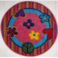 thumbnail image 1 of Tapis rond amusant pour enfant Paix universelle multicolore nylon, 1 of 2