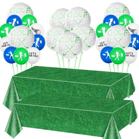 29 Pieces Golf PriNst Party Decorations, Includes Golf Ball Golf Grass Tablecloths for Golf Themed Party Decorations, Golf Birthday Party Supplies for Men, Golfer, Par-Tee Decor