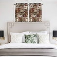 thumbnail image 3 of Country Patch Plaid Kitchen Curtains Window Panels, Brown Farmhouse Retro Bear Deer Cabin Insulated Window Treatment Curtain, Grommet Curtains for Bedroom/Living Room/Bathroom, 2 Piece 42"Wx45"L, 3 of 8