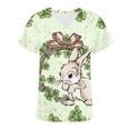 thumbnail image 1 of RKSTN Womens Scrub Tops Short Sleeve V-neck Plus Size Tops Bunny Easter Print Comfortable Soft Working Uniform Tops with Pockets, 1 of 4