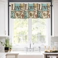 thumbnail image 5 of Vintage Love Floral Valances for Windows Blue Green Brown Flowers Rod Pocket Curtain Valance Window Treatment Short Curtains for Kitchen Living Room, 60"x18", 5 of 5
