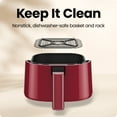 thumbnail image 6 of Chefman TurboFry 2-Quart Digital Air Fryer, Compact Design for Quick Meals, Dishwasher-Safe – Red, 6 of 7