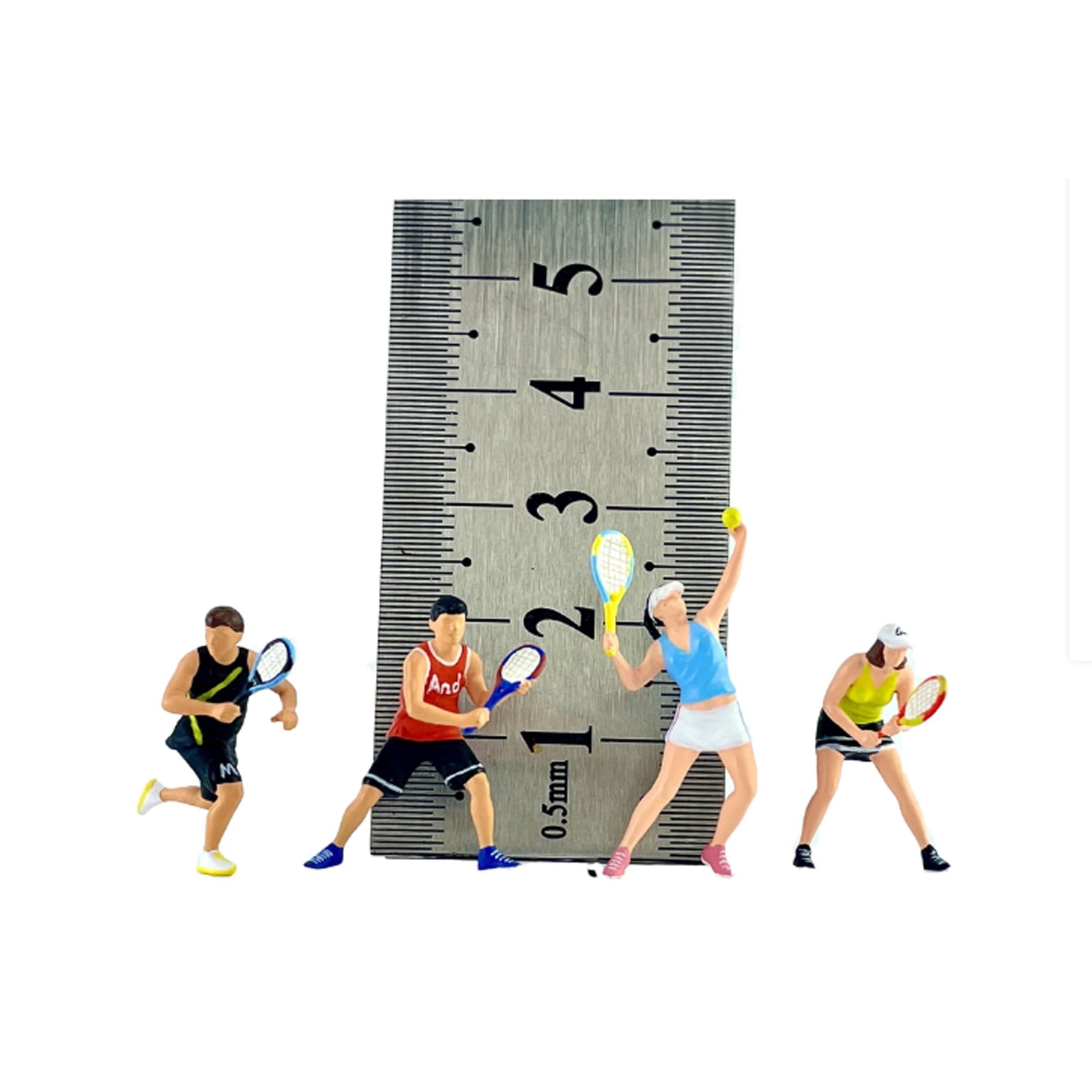 1:64 Scale Hand Painted Resin Figures Miniature People for Dioramas Props,Photography Collector Tennis Player Figure Model