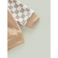thumbnail image 6 of Bagilaanoe Toddler Baby Girl Boy Long Pants Set Checkerboard Print Long Sleeve Hoodie Pullover Tops + Sweatpants 6M 12M 18M 24M 3T Kids Casual Sweatsuits, 6 of 9