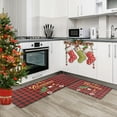 thumbnail image 5 of Hxlamzoo Christmas Kitchen Rugs, Merry Christmas Kitchen Mats for floor Set of 2, Christmas Buffalo Plaid Mats Non Slip Washable , Bright Holiday Decor for Home Laundry, 15.7x23.6+15.7x47.2 In, 5 of 6