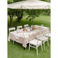 thumbnail image 3 of Outdoor Tablecloth with Umbrella Hole & Zipper, Light Brown Coastal Rectangle Tablecloth 60x120 Inch, Beach Starfish Nautical Coral Shell Summer Patio Table Cover Waterproof Table Cloth for Picnic, 3 of 7