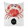 thumbnail image 1 of Animal Soft Flannel Fleece Throw Blanket, Watercolor Art Illustration of King Crab Ink Splatter Design, Cozy Plush for Indoor and Outdoor Use, 50" x 60", Dark Coral Vermilion, by Ambesonne, 1 of 6