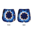 thumbnail image 5 of Lsque Blue Casino Printed Women's Running Shorts with Liner Pockets,Elastic Quick Dry Workout Athletic Gym Yoga Shorts,Womens High Waist Shorts-XX-Large, 5 of 9