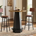 thumbnail image 7 of 39.4" H Bar Pub Table, Round Bistro Cocktail Table, Industrial Home Bar High Top Unit（2PC), 7 of 7