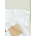 thumbnail image 6 of Coduop Baby Boys 2Pcs Outfit Set,Cotton Short Sleeve Lapel Shirt and Shorts Two-Piece Clothes Set, 6 of 8