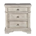 thumbnail image 3 of Highland Park Rustic Ivory Wood 3-drawer Nightstand, 3 of 6