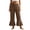 Coffee, variant on Women Elastic Waist Flared Calf Length Pants Solid Tone Loose Outdoor Casual Daily Bottom Trousers(Coffee,M)