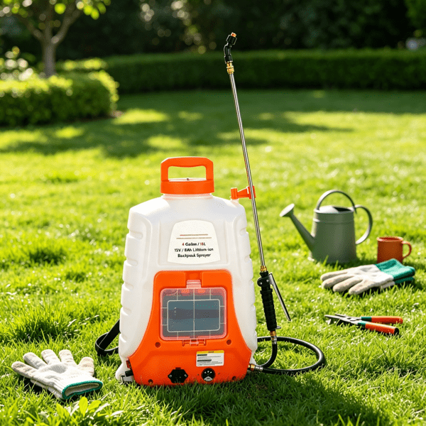 Battery Powered Backpack Sprayer, 0-90 PSI Adjustable Pressure, 12V 8Ah Battery, 8 Nozzles & 2 Wands, Wide Mouth Lid, for Weeding & Cleaning