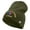 Olive, variant on U.S. Army 38th Infantry Division Symbol Embroidered 8 Inch Solid Knit Short Beanie Made in USA - Graphite OSFM
