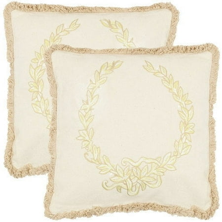 Safavieh Rome 18-inch Wheat Decorative Pillows (Set of 2)