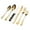 Gold, variant on IPEWLEX Stainless Steel Cutlery Set of 6 - Dinner Spoon, Steak Knife, Forks, Modern Elegant Flatware for Home and Restaurants