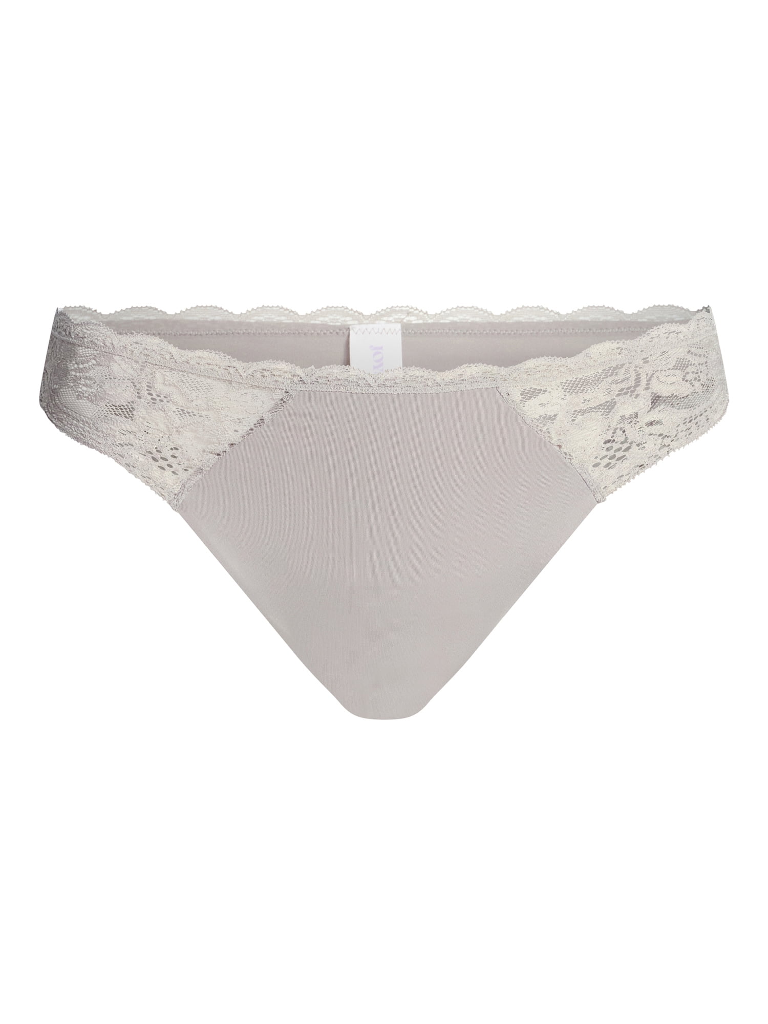 Joyspun Women's Microfiber and Lace Cheeky Panties, 3-Pack, Sizes XS-3XL