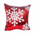 thumbnail image 1 of Rojo de lentejuelas copo de nieve Reno letra patrón sofá decoración del hogar fundas de almohada de coche funda de almohada suave funda de almohada 40x40cm Inevent JR0775-06, 1 of 6