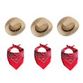 thumbnail image 5 of wirlsweal Pet Cowboy Hat Scarf Set Cute Pet Hat Bandana Western Cowboy Dog Costume Hat Scarf Set Breathable Adjustable Buckle Comfortable Funny Dog for Pets, 5 of 8
