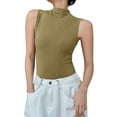 thumbnail image 2 of SAATLERI Women's Basic Sleeveless Turtlenecks Pullover Mock Neck Comfy Modal Slim Fit Spring Tops for Women Trendy 2025, 2 of 4