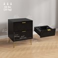 thumbnail image 3 of HOMCOM Table de Chevet Moderne, Table de Nuit avec 2 Tiroirs pour Chambre, Noir, 3 of 10