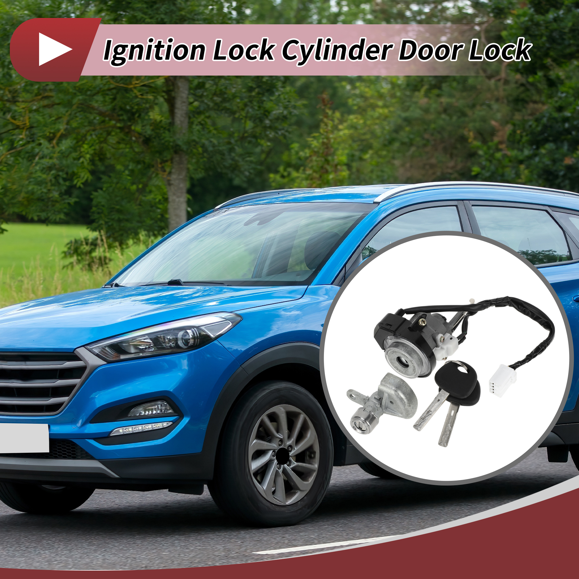 Unique Bargains No.81900D3E00/DK367 Ignition Lock Cylinder for Hyundai Tucson 2015-2021