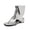 Silver, variant on Gladiator Sandals for Women Heeled Flip Flops Summer Casual Fold Over Zip up Ankle Boots Outdoor Party Fashion Dress Shoes Black Size 6