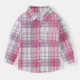 thumbnail image 2 of Ltctricy Toddler Baby Button down Shirts Boys Girls Plaid Long Sleeve Collared Dress Shirts School Casual Blouses, 2 of 7