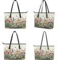 thumbnail image 3 of LedBack Floral Print Handbag and Purse Set Waterproof Top Handle Shoulder Bag with Matching Wallet Leather Totes Wallet and Purse Set for Shopping, Green, 3 of 4