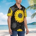 thumbnail image 6 of Floral Sunflower 1 Men's 3d Print Casual Button Down Shirts, Novelty Hawaiian Short Sleeves M, 6 of 8