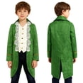 thumbnail image 2 of iiniim Boys Medieval Victorian Steampunk Jacket Renaissance Long Sleeve Embroidery Tailcoat Green 6, 2 of 7