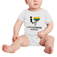 thumbnail image 2 of I Heart My Lithuanian Auntie Love Flag Baby Romper (White, 18-24 Months), 2 of 5