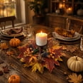 thumbnail image 6 of UALSRZL Candle Rings Wreaths, 10in Thanksgiving Sunflower Maple Leaves Berry Pinecone Candle Rings, Candles Wreath for Fall Table Decor, Multicolor, 6 of 7