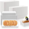 thumbnail image 1 of Paquete de 50 Cajas de Papel para Postres con Tapa Transparente, Cajas de Panadería Contenedores Kraft Desechables para Galletas, Donuts, Muffins, Sándwiches y Pastelería, 1 of 4