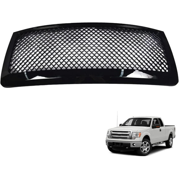 SEBLAFF Glossy Black Front Hood Bumper Grill Honeycomb Grille Cover Replacement for 2009-2014 F-150 9L3Z8200A