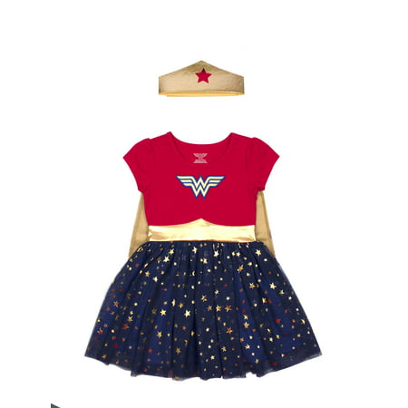 Wonder Woman Costume Tutu Dress with Headband (Toddler