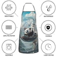 thumbnail image 6 of Pofeuu Panda In Futuristic City Print Aprons with Pockets, Cute Aprons for Kitchen, Cooking, Server, Barber, Chef Apron, 6 of 7