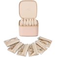 thumbnail image 1 of Joyero organizador Vlando Travel con 6 bolsillos de terciopelo, color caqui, 1 of 6