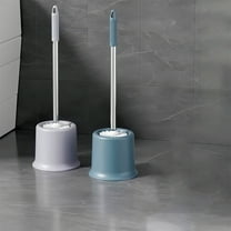 Toilet Bowl Brush Set | Compact Ergonomic Handle | Soft Bristle Non-Scratch Cleaner | Plastic Holder | For Bathroom Toilet Sink Bathtub | Space-Saving Design | Fast-Drying Drainage | 1 Piece 17.9 x