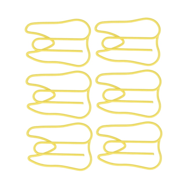 Shaped Paper Clips, Slip Resistant 100PCS Rustproof Cute Paper Clips for File Classification Red,Yellow