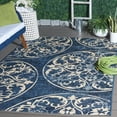 thumbnail image 2 of SAFAVIEH Courtyard Edmond Geometric Indoor/Outdoor Area Rug, Navy Blue/Beige, 5'1" x 7'6", 2 of 8
