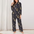 thumbnail image 2 of Vsdgher Snake Sleep Pajamas Set Long Sleeve Sleepwear Womens Button Down Nightwear Pj Sets-Small, 2 of 7