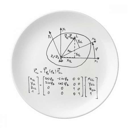 

Math Kowledge Circle Plate Decorative Porcelain Salver Tableware Dinner Dish