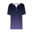 thumbnail image 3 of Women Summer Fashion Tops Printed V Neck Short Sleeved Shirts Casual Loose Comfortable Tops Shirt Athletic Women Tee Shirts Woman Woman's Summer Tops Women T Shirt Stripe Layering Long Sleeve Shirts, 3 of 4