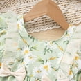 thumbnail image 5 of ITSAME Dresses for Girls, Waist-Cinching Floral Print Ruffled Sleeveless Summer Fashion Casual A-Line Dress Green 6-7T, 5 of 7