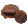 thumbnail image 2 of Shisuyan 3pcs Wood Plant Stand Round Wood Riser Small Wooden Plant Stool Rustic Pedestal Display Stand for Garden Home Desktop Table Counter, 2 of 8